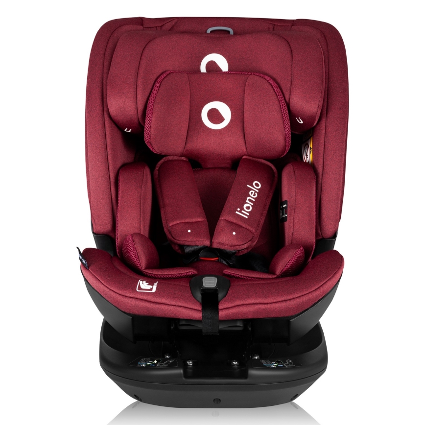 Lionelo - Draaibare autostoel met basis BASTIAAN i-Size 40-150 cm bordeauxrood