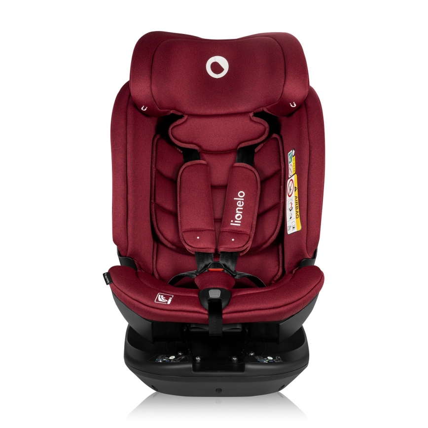 Lionelo - Draaibare autostoel met basis BASTIAAN i-Size 40-150 cm bordeauxrood