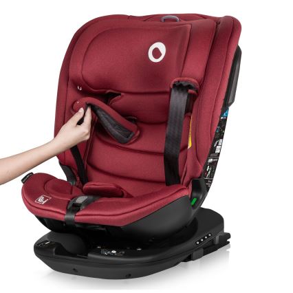 Lionelo - Draaibare autostoel met basis BASTIAAN i-Size 40-150 cm bordeauxrood