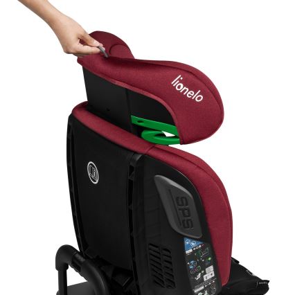 Lionelo - Draaibare autostoel met basis BASTIAAN i-Size 40-150 cm bordeauxrood