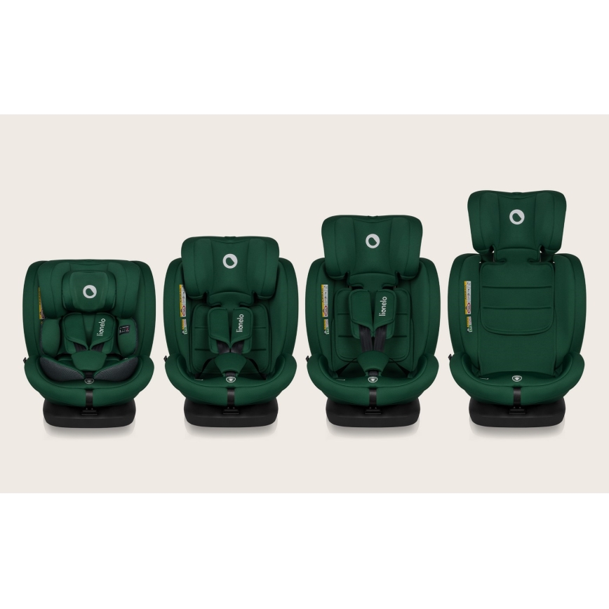 Lionelo - Draaibare autostoel met basis BASTIAAN i-Size 40-150 cm Green Forest