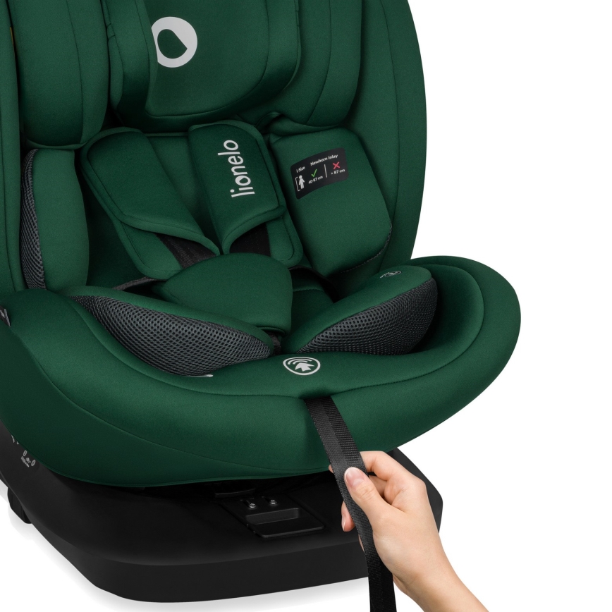 Lionelo - Draaibare autostoel met basis BASTIAAN i-Size 40-150 cm Green Forest