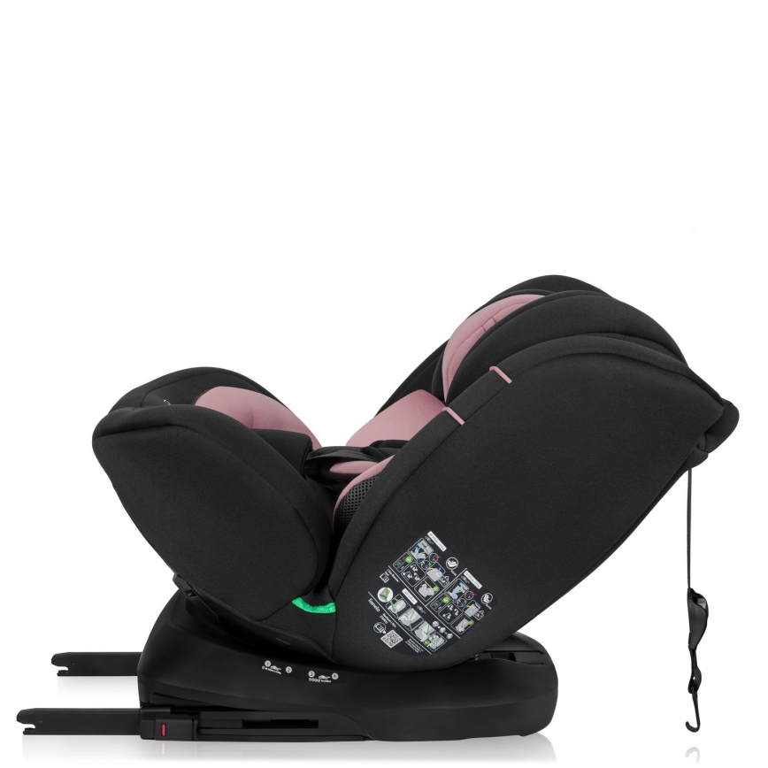 Lionelo - Draaibare autostoel met basis BASTIAAN i-Size 40-150 cm Pink Rose