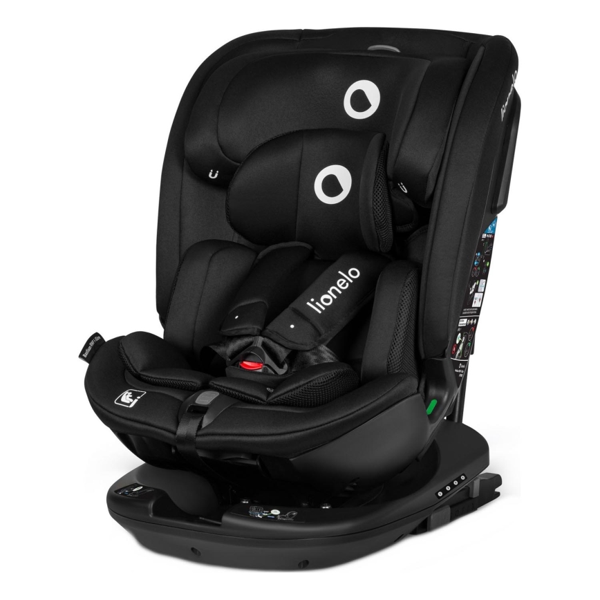 Lionelo - Draaibare autostoel met basis BASTIAAN i-Size 40-150 cm Zwart Carbon