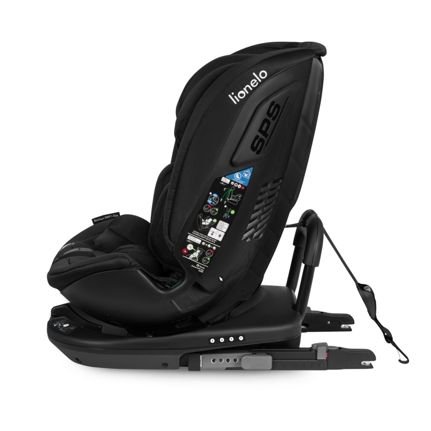 Lionelo - Draaibare autostoel met basis BASTIAAN i-Size 40-150 cm Zwart Carbon