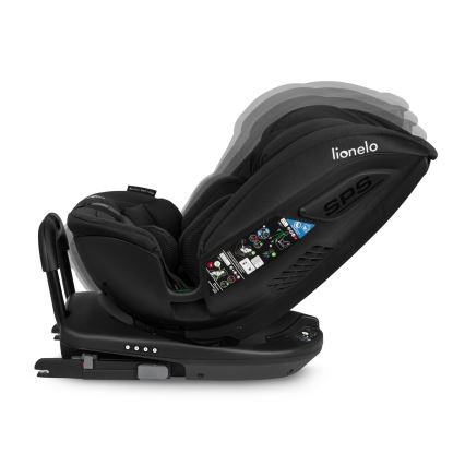 Lionelo - Draaibare autostoel met basis BASTIAAN i-Size 40-150 cm Zwart Carbon
