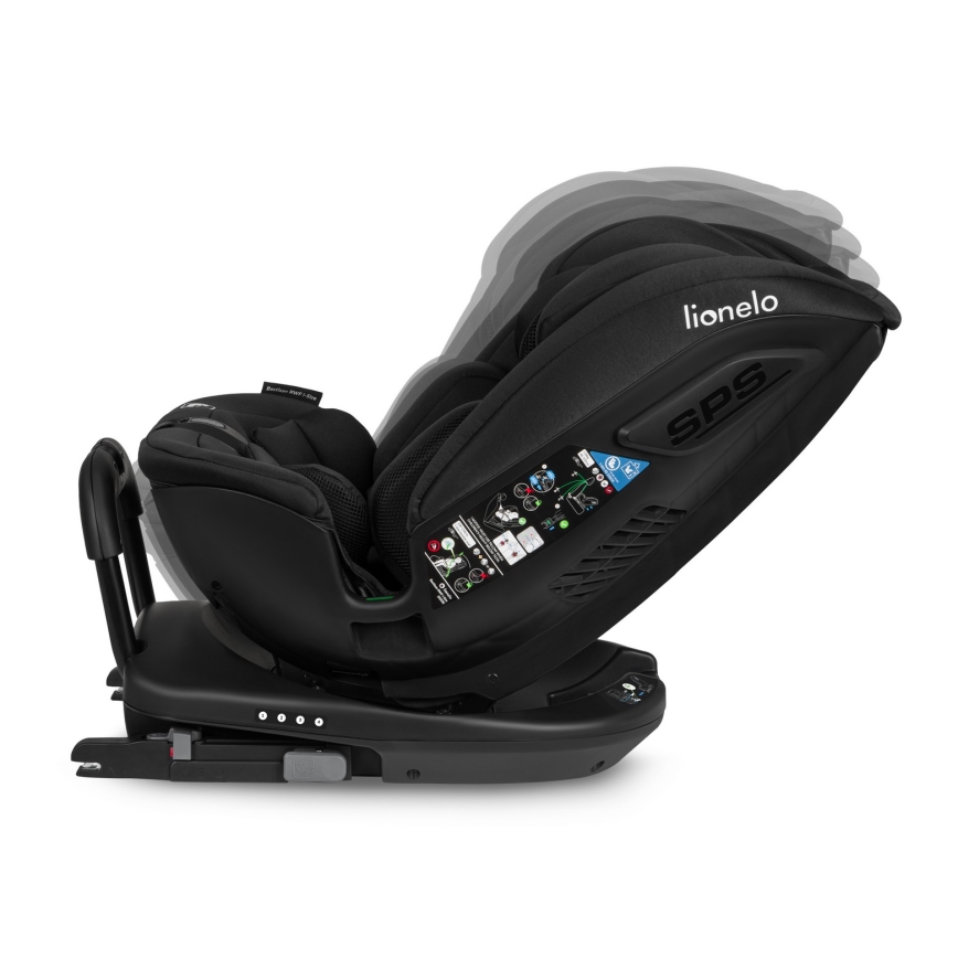 Lionelo - Draaibare autostoel met basis BASTIAAN i-Size 40-150 cm Zwart Carbon