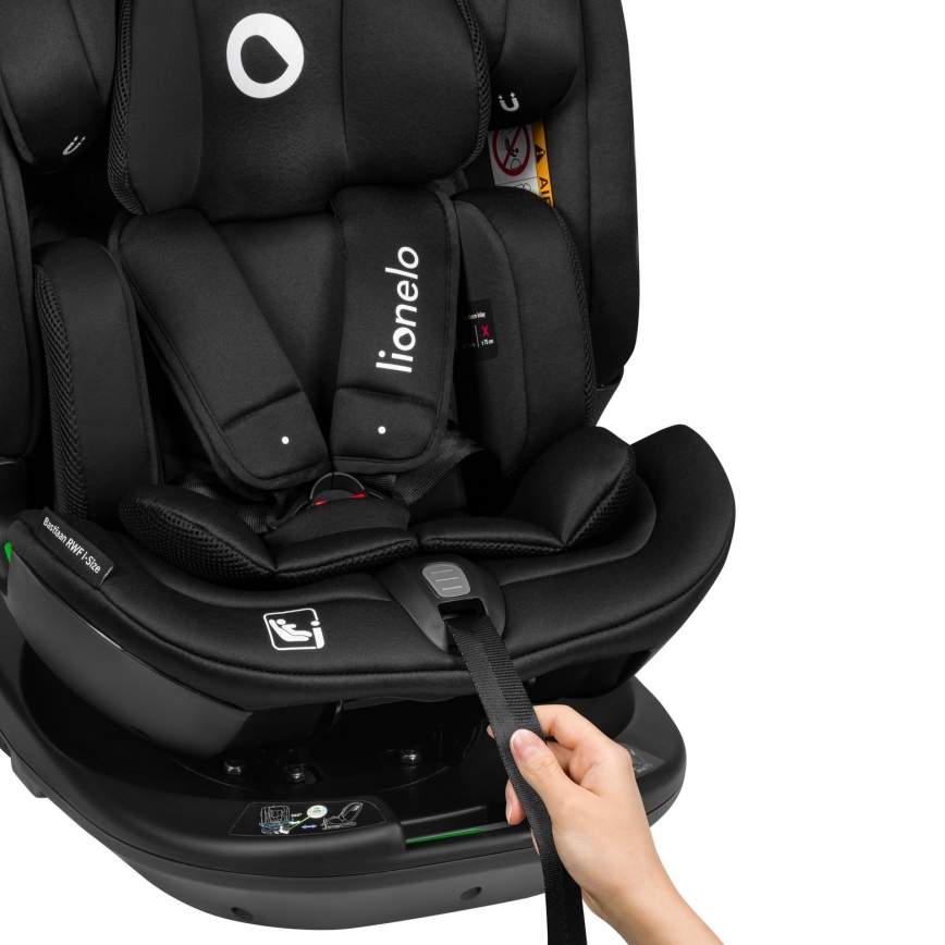 Lionelo - Draaibare autostoel met basis BASTIAAN i-Size 40-150 cm Zwart Carbon