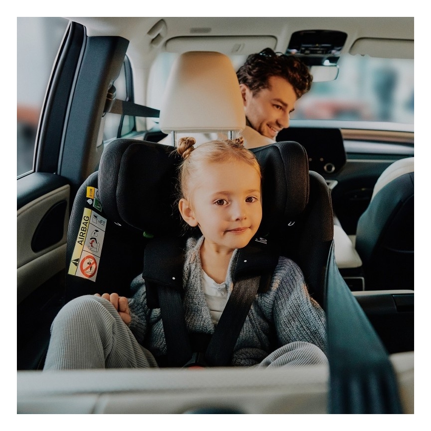 Lionelo - Draaibare autostoel met basis BRAVE i-Size 40–150 cm Zwart Carbon