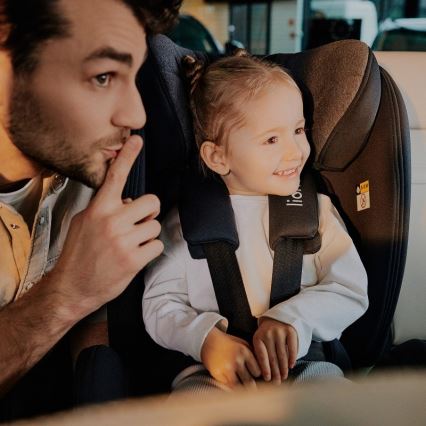 Lionelo - Draaibare autostoel met basis HARPER i-Size 76-150 cm Zwart Carbon