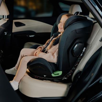 Lionelo - Draaibare autostoel met basis HARPER i-Size 76-150 cm Zwart Carbon