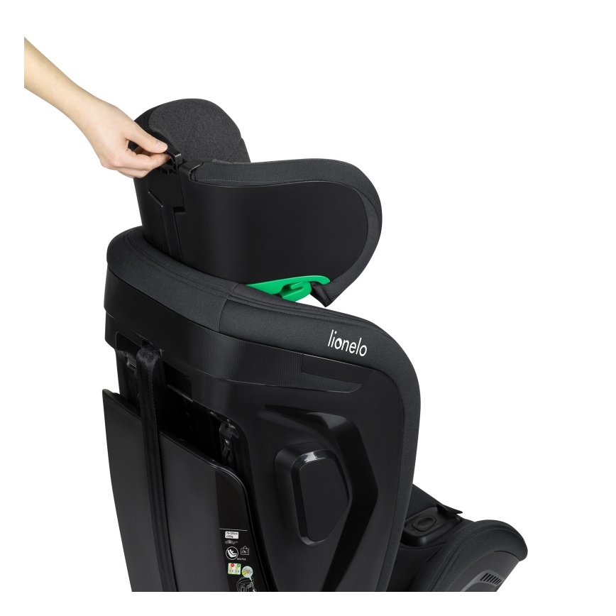 Lionelo - Draaibare autostoel met basis HARPER i-Size 76-150 cm Zwart Carbon