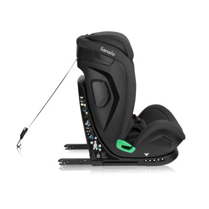 Lionelo - Draaibare autostoel met basis HARPER i-Size 76-150 cm Zwart Carbon