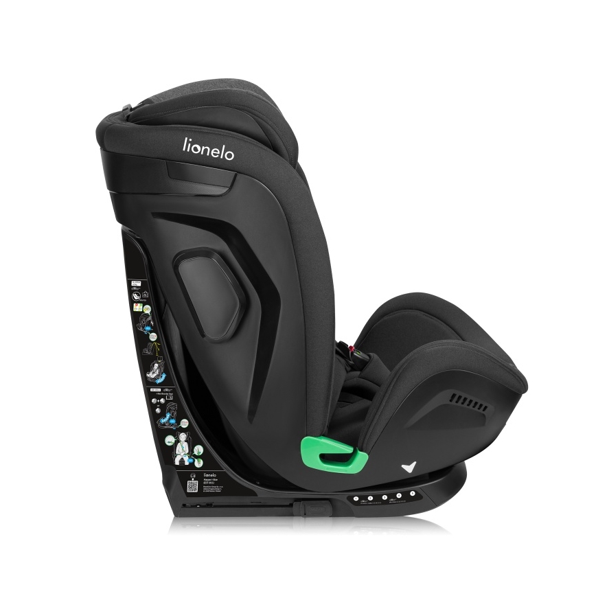 Lionelo - Draaibare autostoel met basis HARPER i-Size 76-150 cm Zwart Carbon
