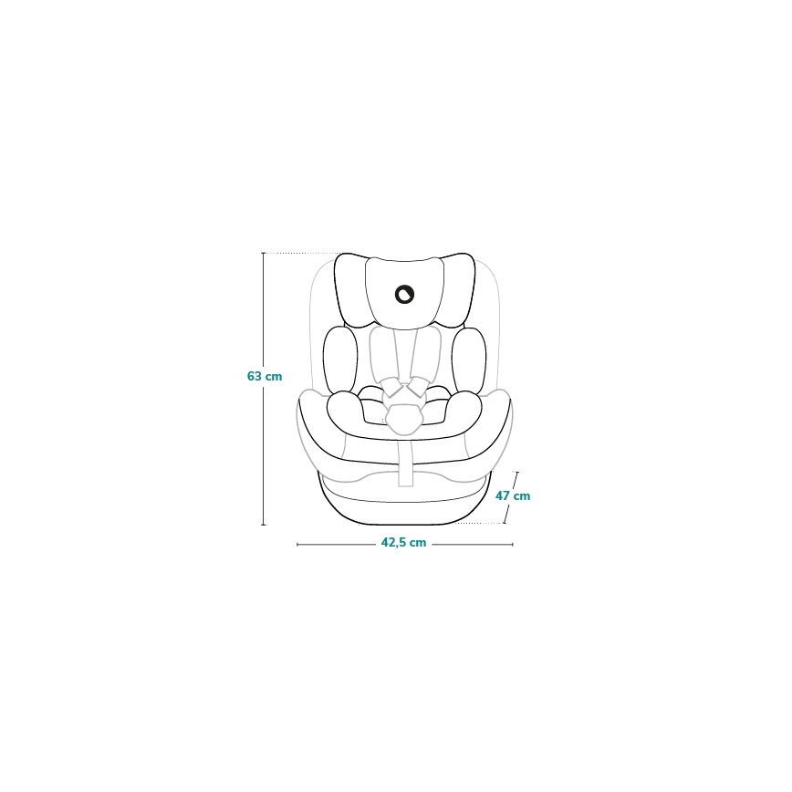Lionelo - Draaibare autostoel met basis HARPER i-Size 76-150 cm Zwart Carbon