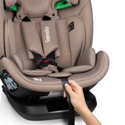 Lionelo - Draaibare autostoel met basis LAVENDER i-Size 76-150 cm Beige Latte