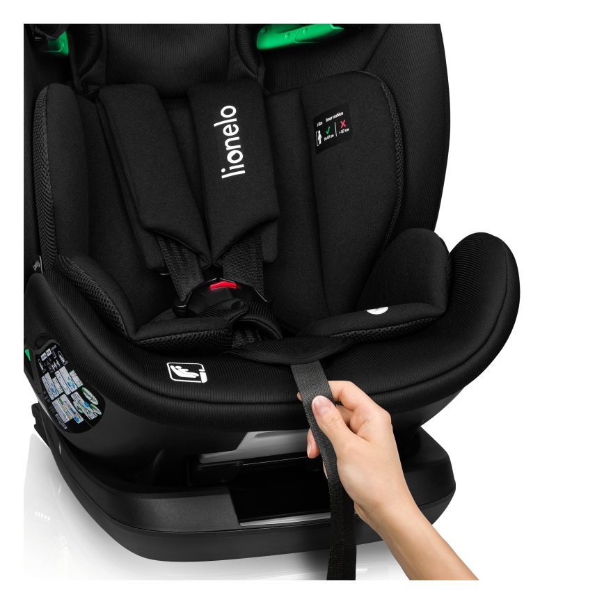 Lionelo - Draaibare autostoel met basis LAVENDER i-Size 76-150 cm Zwart Carbon