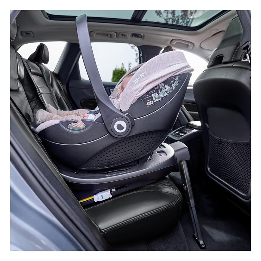 Lionelo - Draaibare autostoel met basis MOXIE SET i-Size 40-87 cm Roze-mauve