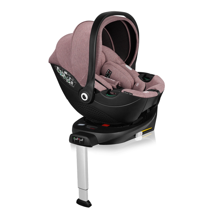 Lionelo - Draaibare autostoel met basis MOXIE SET i-Size 40-87 cm Roze-mauve