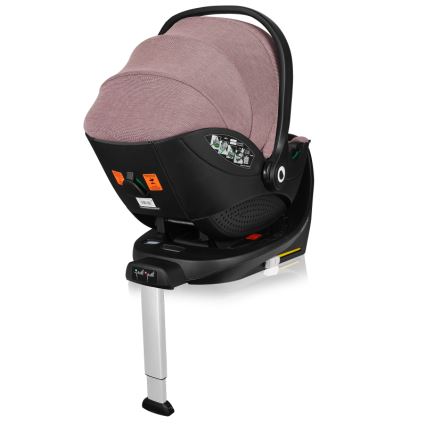 Lionelo - Draaibare autostoel met basis MOXIE SET i-Size 40-87 cm Roze-mauve