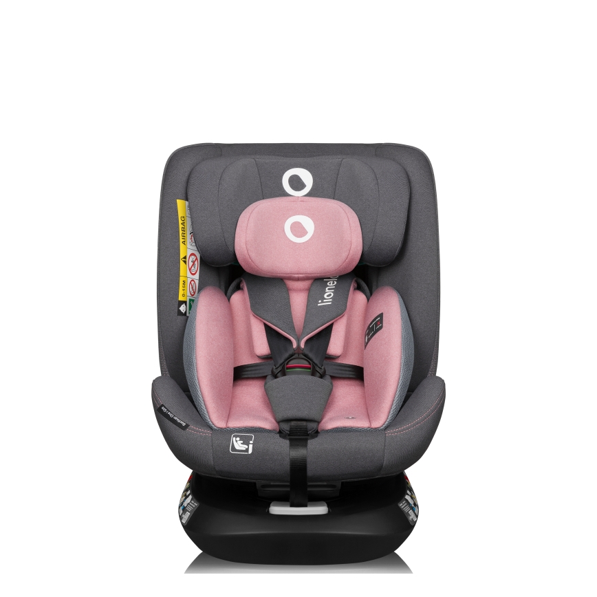 Lionelo - Draaibare autostoel met basis BASTIAAN ONE i-Size 40-150 cm Pink Rose