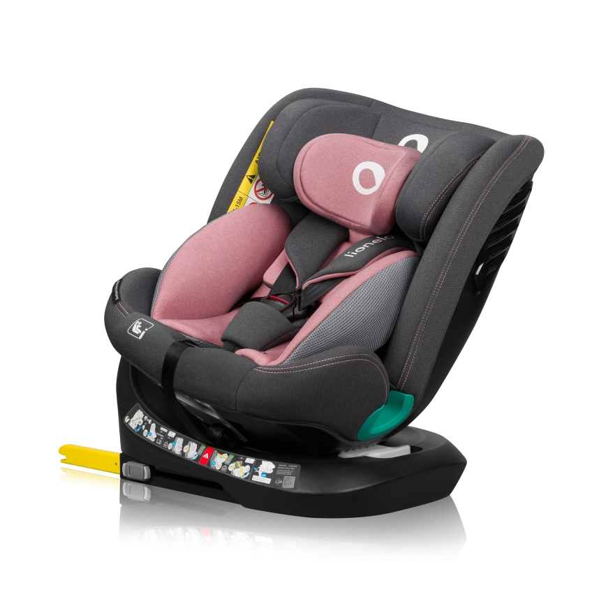 Lionelo - Draaibare autostoel met basis BASTIAAN ONE i-Size 40-150 cm Pink Rose