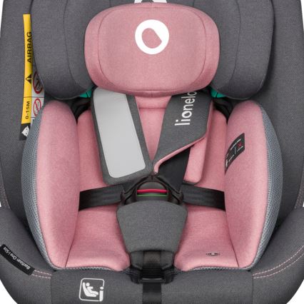 Lionelo - Draaibare autostoel met basis BASTIAAN ONE i-Size 40-150 cm Pink Rose