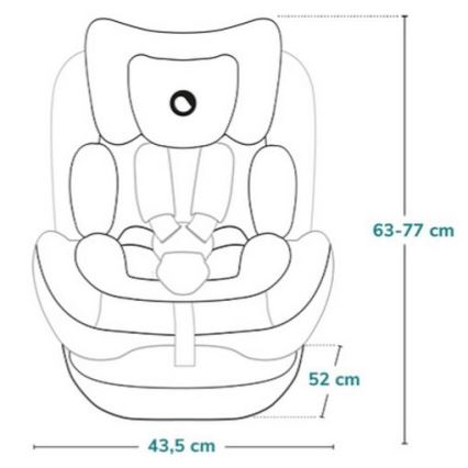 Lionelo - Draaibare autostoel met basis BASTIAAN ONE i-Size 40-150 cm Pink Rose