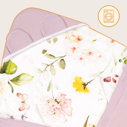 Lionelo - Inbakerdoek voor autostoel TRAVEL SWADDLE 90x90 cm Roze Bloem