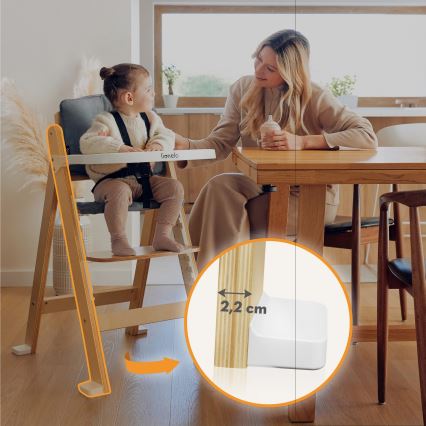 Lionelo - Kinder-eetstoel 3-in-1 FLORIS Wit Naturel