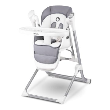 Lionelo - Kinder-eetstoel NILES Grey 4xAA