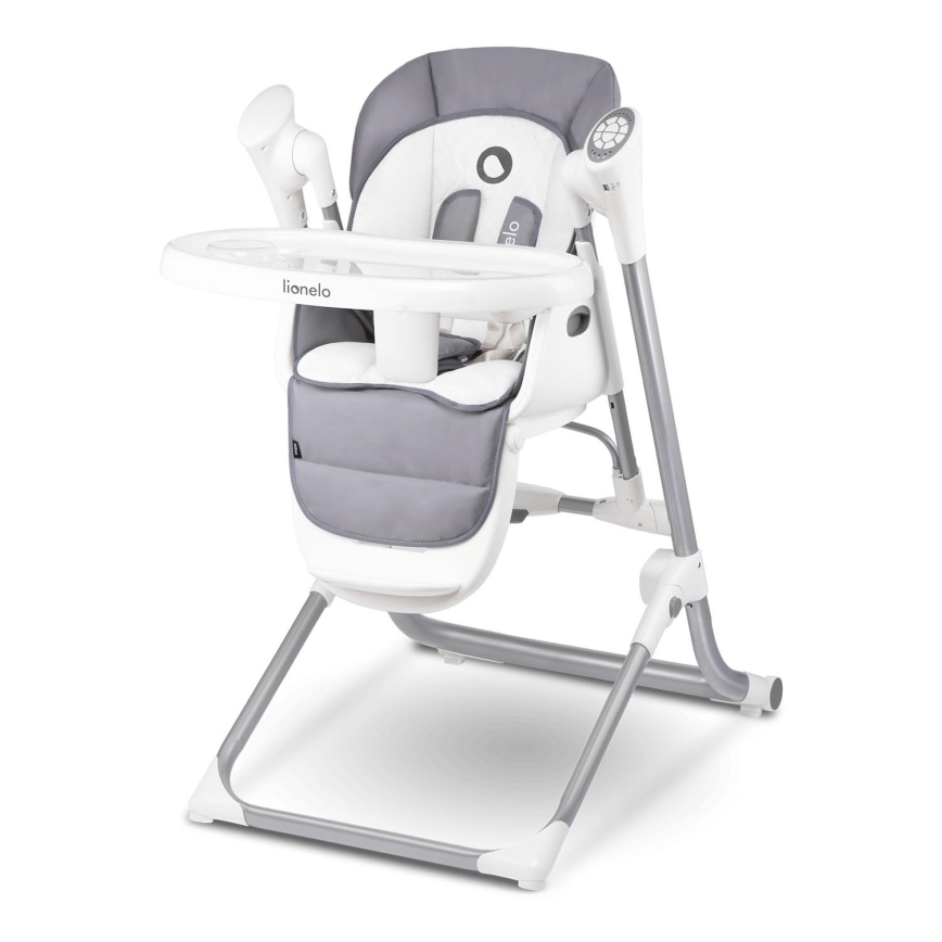 Lionelo - Kinder-eetstoel NILES Grey 4xAA