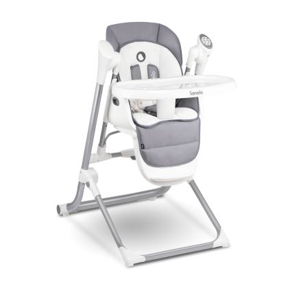 Lionelo - Kinder-eetstoel NILES Grey 4xAA