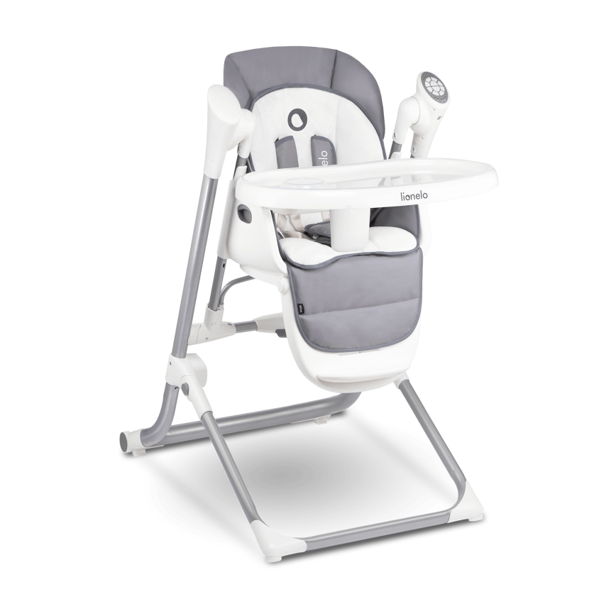 Lionelo - Kinder-eetstoel NILES Grey 4xAA