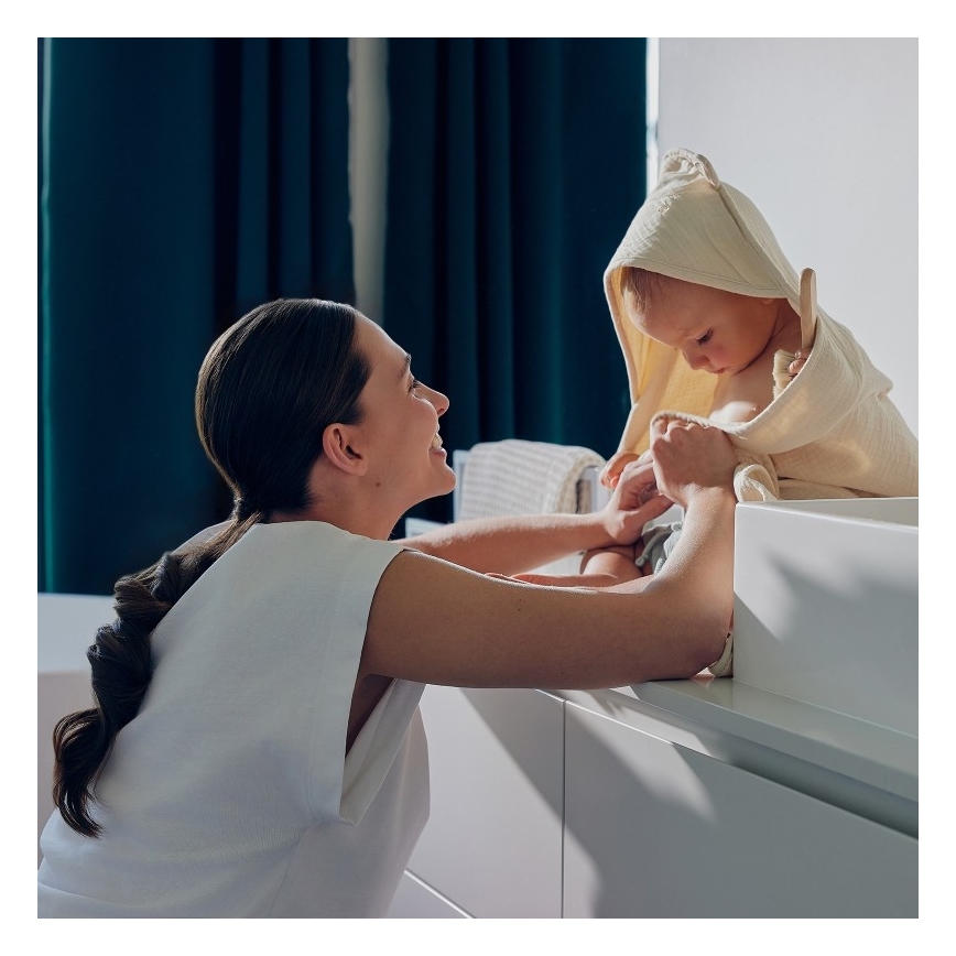 Lionelo - Kinderbadcape met capuchon van mousseline Beige Cappuccino