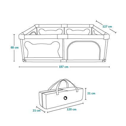 Lionelo - Kinderbox WILLOW grijs