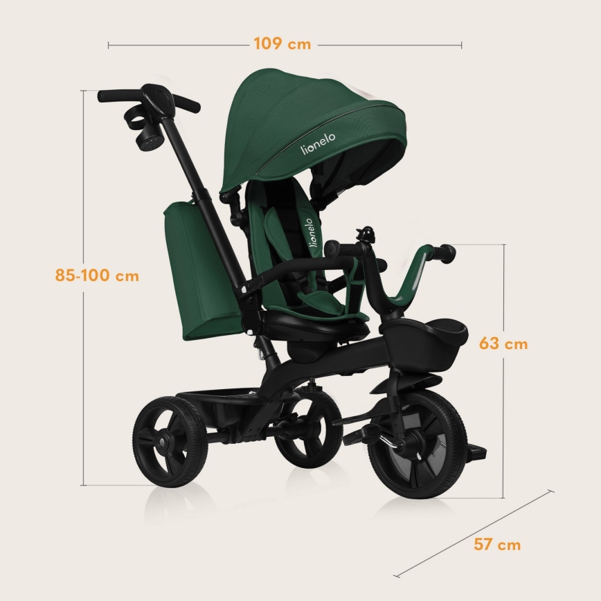 Lionelo - Kinderdriewieler KORI Smaragdgroen