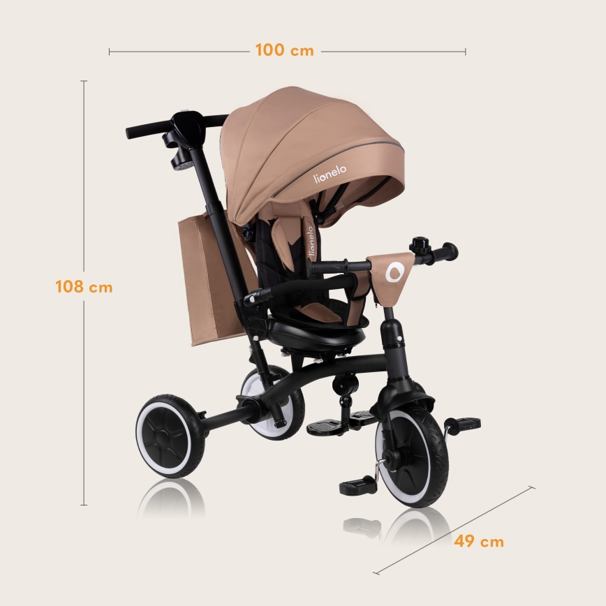 Lionelo - Kinderdriewieler TRIS PLUS Beige Sand