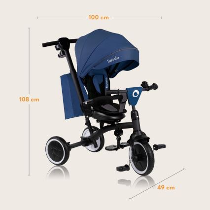 Lionelo - Kinderdriewieler TRIS PLUS Denimblauw