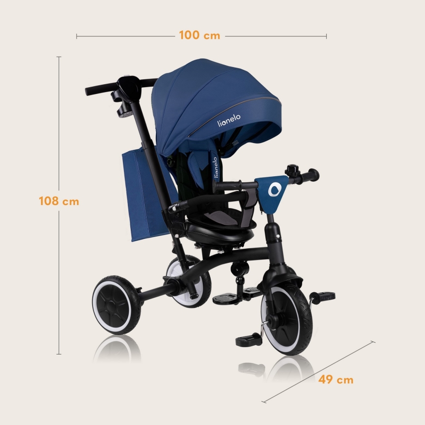 Lionelo - Kinderdriewieler TRIS PLUS Denimblauw