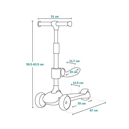 Lionelo - Kinderstep 2-in-1 FRANKY roze