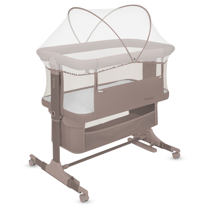 Lionelo - Lit bébé 3 en 1 JODIE Beige Taupe