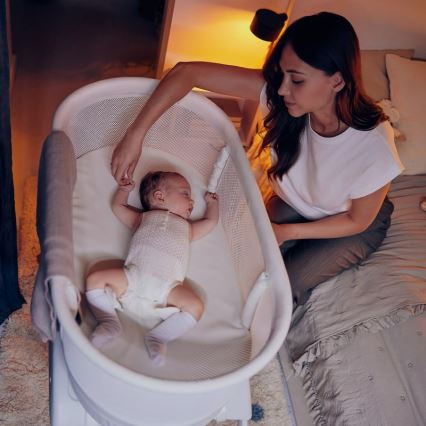 Lionelo - Lit bébé avec balance intégrée CORAL Blanc