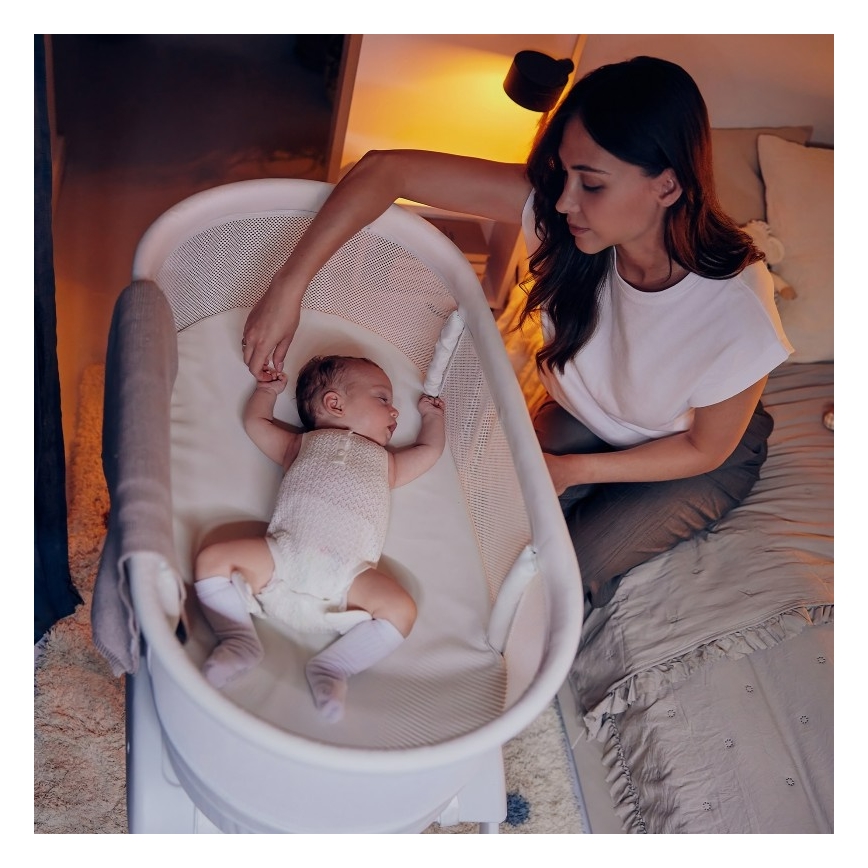 Lionelo - Lit bébé avec balance intégrée CORAL Blanc