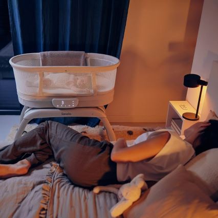 Lionelo - Lit bébé avec balance intégrée CORAL Blanc