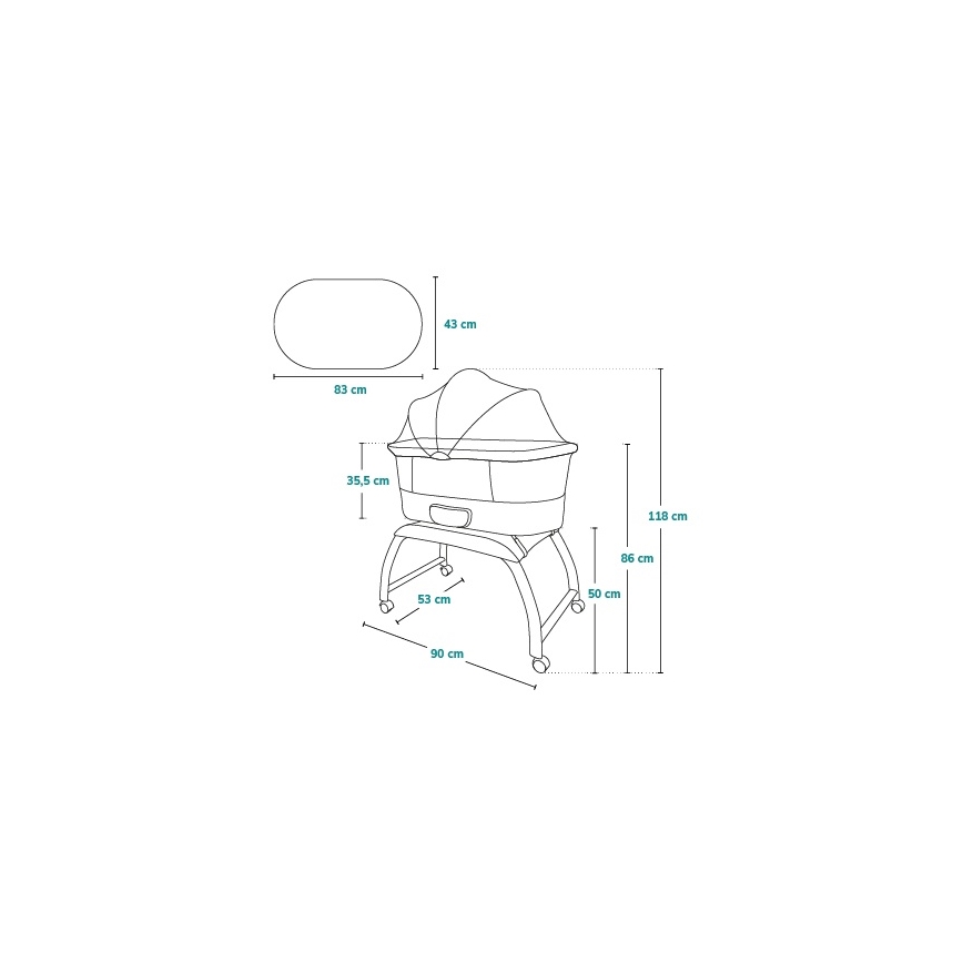 Lionelo - Lit bébé CORAL White avec pèse-bébé intégré