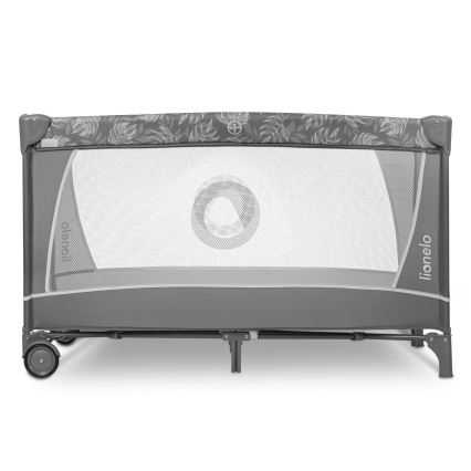 Lionelo - Lit de voyage FLOWER Gris pierre