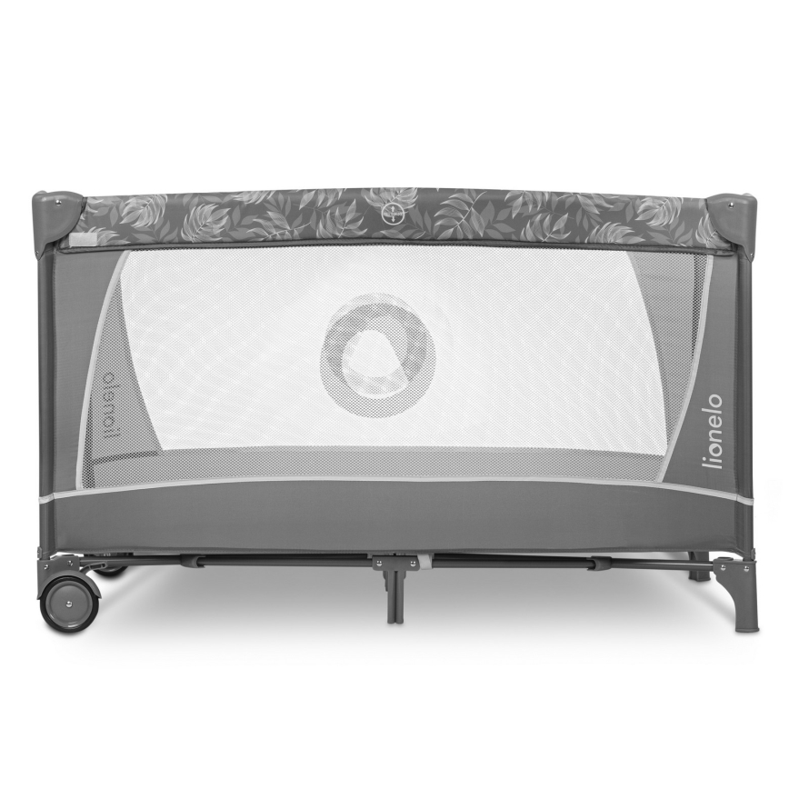Lionelo - Lit de voyage FLOWER Gris pierre