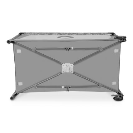 Lionelo - Lit de voyage FLOWER Gris pierre