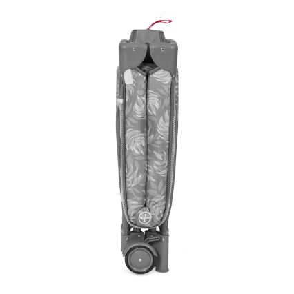 Lionelo - Lit de voyage FLOWER Gris pierre